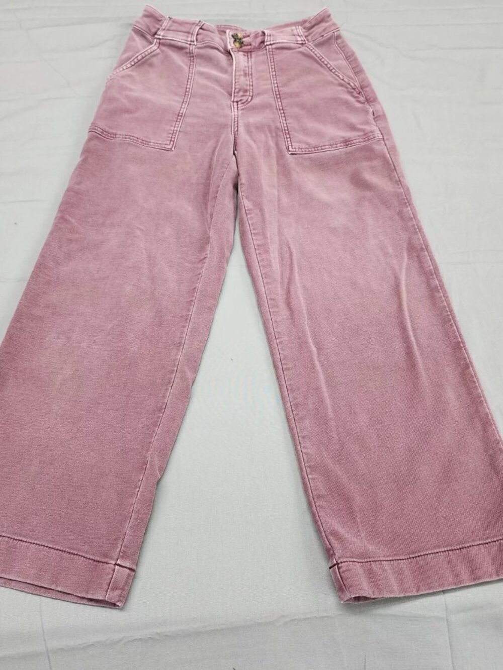 Maurices Womens Size 8 Mauve Pink Wide Leg Stretch Pants Mid Rise 25 Inseam